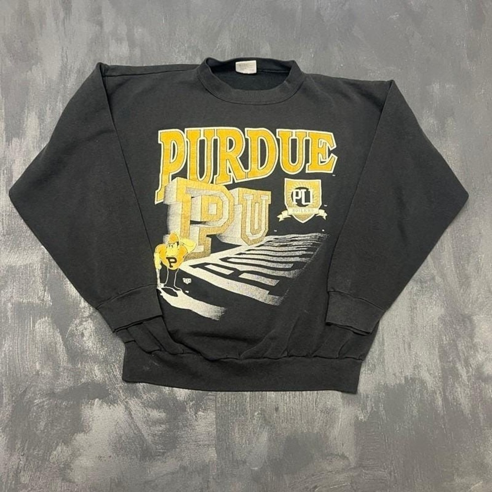 Vintage Purdue Boilermakers Sweatshirt Mens XL Black 1990s University